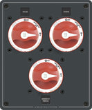 Blue Sea Traditional Metal Dual Bank Battery Management Panel