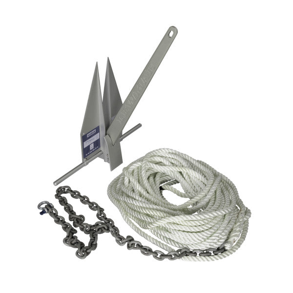 Lewmar 10LB LFX Anchoring Kit with 15' 5/16" G4 Chain 200' 5/8" 8-Plait Line